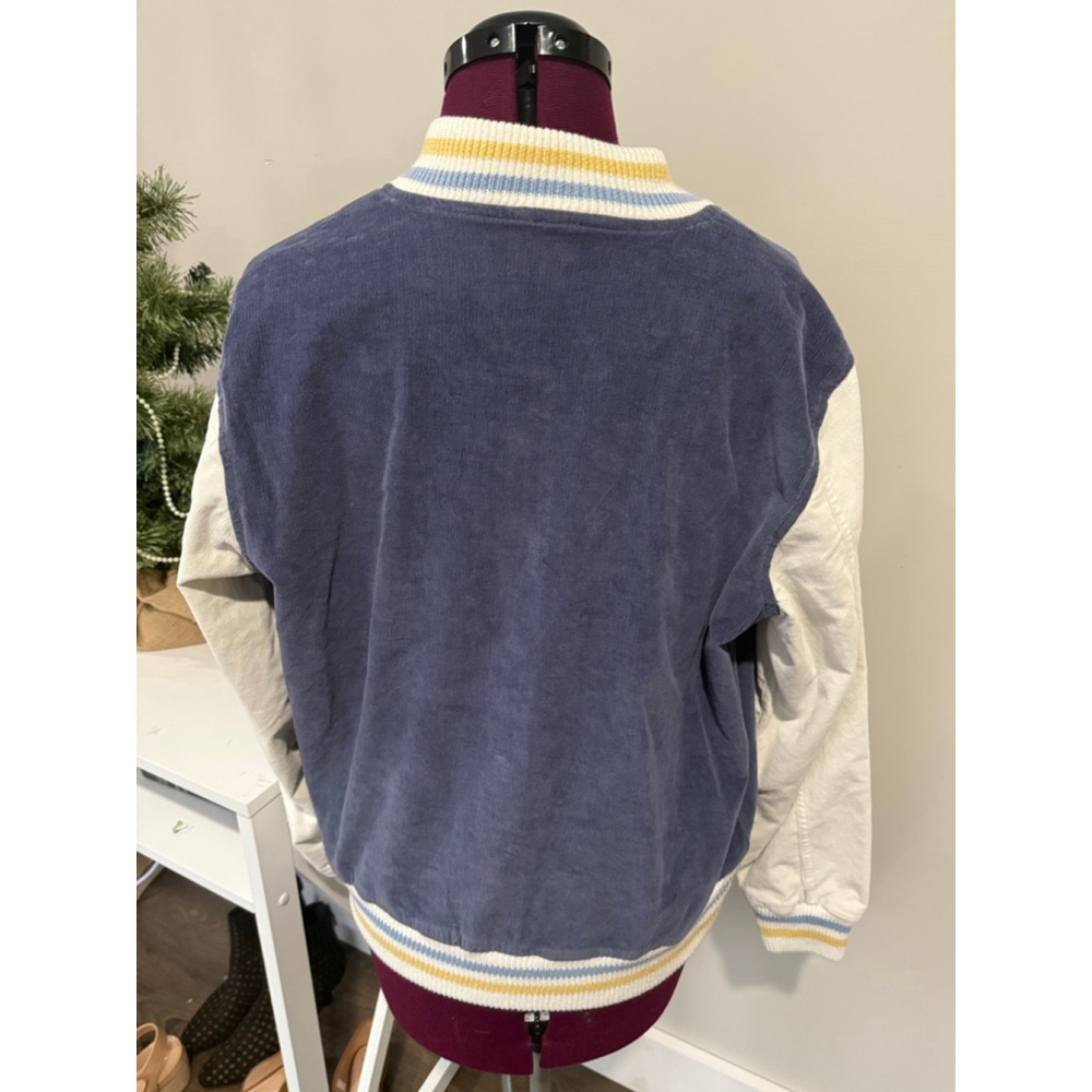 Aerie Corduroy Varsity Bomber Jacket Small - Picture 2 of 3